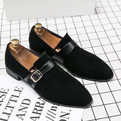 Men's Loafers  Slip-Ons Suede Shoes Dress Shoes Monk Shoes Vintage Business British Wedding Party  Evening Suede Loafer Black Brown Spring Fall Lightinthebox