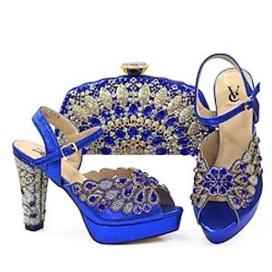 Women's Heels Wedding Shoes Wedge Heels Wedding Party Club Shoes And Bags Matching Sets Summer Peep Toe PU Silver Black Golden miniinthebox