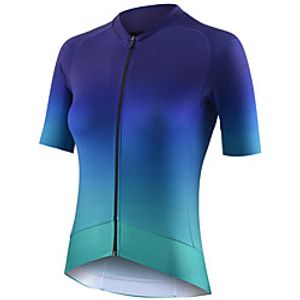 21Grams Women's Short Sleeve Cycling Jersey Summer Spandex Polyester Blue Gradient Bike Jersey Top Mountain Bike MTB Road Bike Cycling Quick Dry Moisture Wicking Breathable Sports Clothing Apparel miniinthebox
