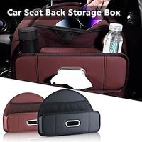 1pc 3-in-1 Multi-functional Car Storage Bag, Car Seat Back Hanging Storage Bag, Tissue Box Storage Box Lightinthebox - thumbnail