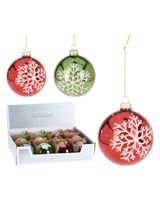 Homesmiths Christmas Ball with Snowflake Deco Assorted 1 Piece