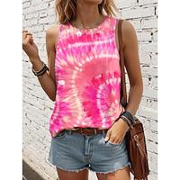 Women's Tank Top Tie Dye Vest Vintage Ethnic Sleeveless Crew Neck Vacation Stylish Summer Lightinthebox