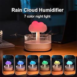 RGB Rain Cloud Night Light Air Humidifier with Raining Water Drop Sound and 7 Color Led Light Essential Oil Diffuser Aromatherapy Lightinthebox