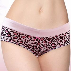 Sexy Soft Elastic Leopard Modal Mid Waist Breathable Briefs For Women