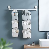 Bathroom Kitchen Series Hanging Basket Household Wall Mounted Storage Rack Storage Basket Dormitory Bed Arrangement Small Hanging Basket 2PC Lightinthebox - thumbnail