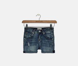 Girls Roll Cuff Denim Shorts  Blue
