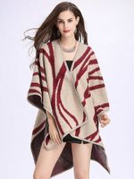 Striped Shawl Imitation Wool Cardigan