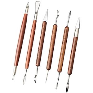 6Pcs Clay Sculpting Tools Fashion Road , Clay Tools Pottery Tools Wooden Handle Double-Sided Set for Pottery Ceramics Sculpting miniinthebox