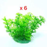 Aquarium Plastic Plant - M407-W7XH13 Cm Pack Of 6