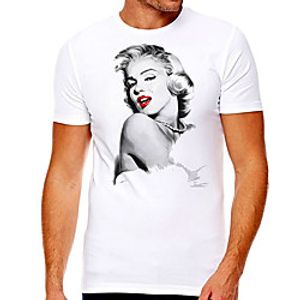 Men's Unisex Tee T shirt Hot Stamping Graphic Prints Portrait Plus Size Print Short Sleeve Casual Tops Cotton Basic Designer Big and Tall White miniinthebox