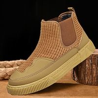 Men's Boots Chelsea Boots Retro Walking Casual Daily Leather Comfortable Booties  Ankle Boots Loafer Black Green Khaki Spring Fall Lightinthebox - thumbnail