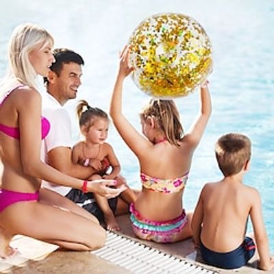 Pool Floats,Inflatable Glitter Beach Ball Summer Water Ball Sequin Beach Balls for Summer Beach Swimming Pool Party Toys for Adults,Inflatable for PoolCandy Lightinthebox