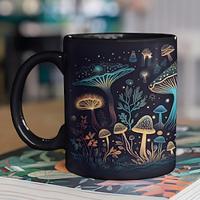 Magic Mushroom Mug, Mushroom Mug, Black Mushroom Coffee Cup, Novelty Coffee Mugs, Cute Bioluminescent Mushroom Gifts, Gifts For Mushroom Lovers Lightinthebox