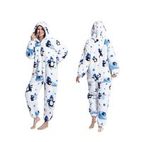 Women's Animal Adult Onesie Penguin Dog Cat Sheep Dinosaur Apple Print Plush Casual Comfort Home Daily Bed Flannel Warm Breathable Hoodie Long Sleeve Pocket Fall Winter Lightinthebox - thumbnail