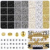 5000 Pcs Clay Bead Bracelet Making Kit for Girls Friendship Clay Beads for Bracelets Yellow Orange White Beads Letter Gold Beads for Jewelry Making Kit miniinthebox - thumbnail