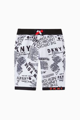 Newspaper Print Shorts in Cotton Newspaper Print Shorts in Cotton