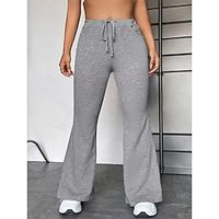 Women's Flare Leggings Full Length Fashion Streetwear Sports  Outdoor Street Black ash-colored S M Fall Winter Lightinthebox - thumbnail