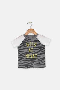 Baby Boys Wild at Heart-Print T-Shirt  Pewter Heather