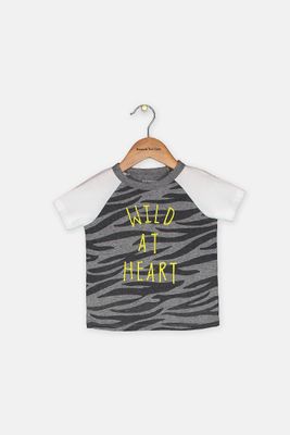 Baby Boys Wild at Heart-Print T-Shirt  Pewter Heather