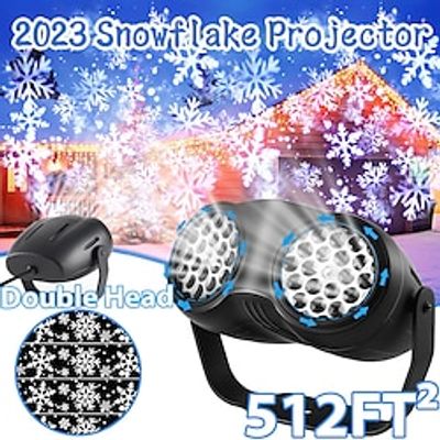 LED 162 pattern double barrel snow projection lights Wedding party decorative lights Christmas Halloween rotating stage lights miniinthebox