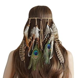 CARNIVAL Retro Hair Accessories Bohemian Peacock Feather Hair Hoops Popular Headbands in Europe and America Lightinthebox