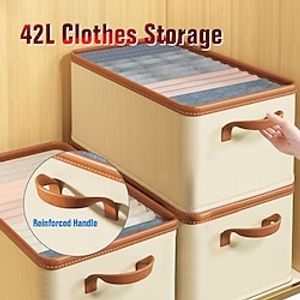 1PC Clothes Storage Box Fabric Wardrobe Storage Box Drawer Type Foldable Clothes Organization Hundred Box Suitable For Home Bedroom Lightinthebox
