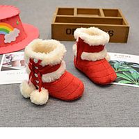 Girls' Boots Infant shoes Baby Shoes Snow Boots Cotton Snow Boots Infants(0-9m) Toddler(9m-4ys) Daily Light Pink Red Khaki Fall Winter / Mid-Calf Boots miniinthebox - thumbnail