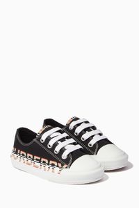 Sneakers with Icon Stripe Logo in Cotton Gabardine