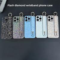 Phone Case For iPhone 15 Pro Max iPhone 14 13 12 11 Pro Max Plus Back Cover with Stand Holder with Wrist Strap Bling Glitter Shiny TPU Lightinthebox