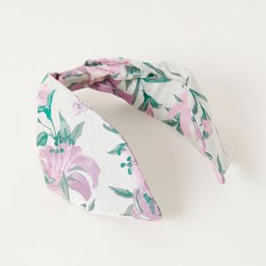 Floral Print Headband with Knot Detail