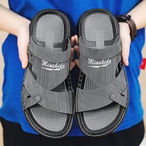 Men's Sandals Oxfords Crib Shoes Casual Beach Outdoor Daily Walking Shoes PU Breathable Black Gray Color Block Summer Spring miniinthebox
