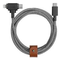 Native Union Belt 1.8m Cable - Duo USB-C to C + Lightining - Zebra - thumbnail