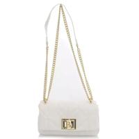 Baldinini Trend Chic White Leather Shoulder Flap Bag (BA-23252)