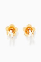 Rose Earrings in 24k Gold-Plated Bronze - thumbnail