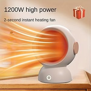 1pc 1200W Mini Electric Heater Portable Space Heater With Thermostat Can Achieve Fast Quiet Energy-saving Heating Safe And Reliable Automatic Power-off Protection When Overturned For Indoor Offi miniinthebox