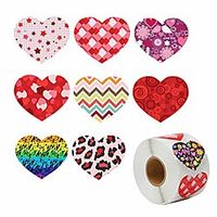 500 pieces funky heart roll stickers, valentines day colorful heart shaped sticker, valentines love decorative sticker, heart adhesive labels for wedding party accessories favor Lightinthebox - thumbnail