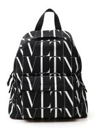 White/Black Fabric Backpack - thumbnail