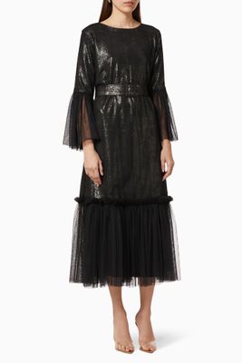 Frill Dress with Belt Frill Dress with Belt