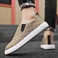 Men's Loafers  Slip-Ons Sporty Look Casual Athletic Walking Shoes Cloth Breathable Black White Khaki Fall miniinthebox - thumbnail