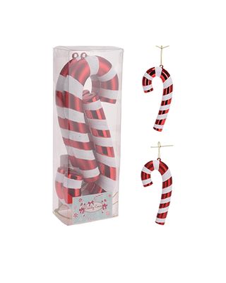 Koopman Xmas Candy Cane 17cm Red Set of 4