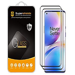 (2 pack)  designed for oneplus 8 pro tempered glass screen protector, (full cover) (3d curved glass) anti scratch, bubble free (black) Lightinthebox