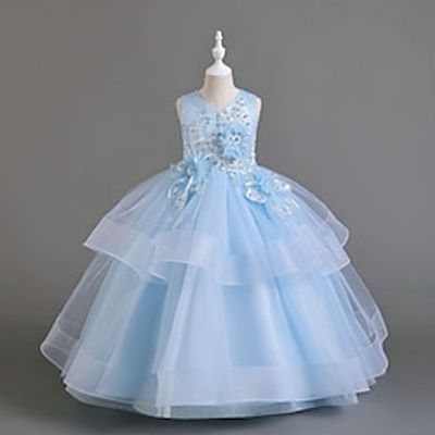 Kids Girls' Party Dress Solid Color Sleeveless School Formal Lace Princess Beautiful Cotton Maxi Party Dress Fall Winter 3-12 Years Light Blue claret bean paste color Lightinthebox Kids Girls' Party Dress Solid Color Sleeveless School Formal Lace Princess Beautiful Cotton Maxi Party Dress Fall Winter 3-12 Years Light Blue claret bean paste color Lightinthebox