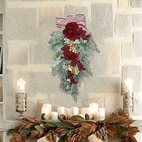 Christma Swag, Christmas Holiday Swag Wreaths for Front Doo for Wall Window Fireplace IndoorOutdoor Xmas Decor miniinthebox - thumbnail
