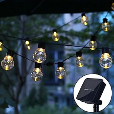 5m 6.5m Led Globe Solar Fairy String Lights Christmas Garland Street Wedding Bulb Lamps Outdoor for Party Holiday Garden Patio Lightinthebox