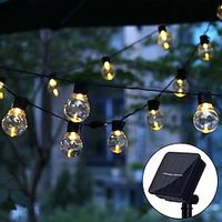 5m 6.5m Led Globe Solar Fairy String Lights Christmas Garland Street Wedding Bulb Lamps Outdoor for Party Holiday Garden Patio miniinthebox - thumbnail