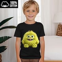 Boys 3D Cartoon Tee Shirt Short Sleeve 3D Print Summer Active Sports Fashion 100% Cotton Kids 3-12 Years Crew Neck Outdoor Casual Daily Regular Fit miniinthebox