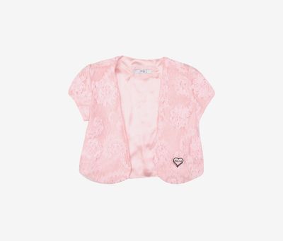 Toddler Girls Short Sleeve Lace Bolero Shrug Light Pink Toddler Girls Short Sleeve Lace Bolero Shrug Light Pink
