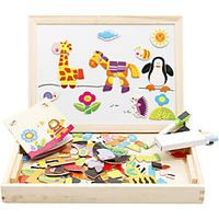 Wooden Educational Toys Magnetic Art Easel Animals Wooden Puzzles Games for Kids miniinthebox - thumbnail