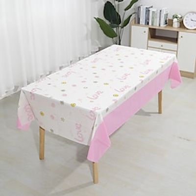 Valentine's Day Table Cloth Love Plastic Table Cloth Birthday Wedding Decoration Party Supplies Disposable Table Cloth Lightinthebox