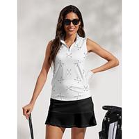 Women's Golf Polo Shirt White Sleeveless Top Ladies Golf Attire Clothes Outfits Wear Apparel Lightinthebox